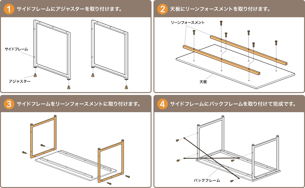 組み立て簡単4ステップ