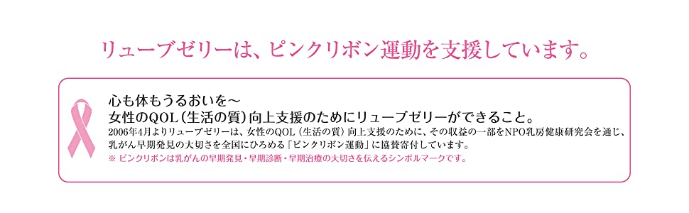 リューブゼリー は、ピンクリボン運動を支援しています。