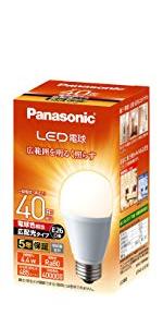 パナソニック LED電球 口金直径26mm 電球40W形相当 電球色相当(4.4W) 一般電球?広配光タイプ 1個入り 密閉形器具対応 LDA4LGEW