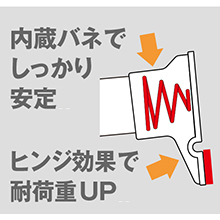 ばね内蔵 ヒンジ効果