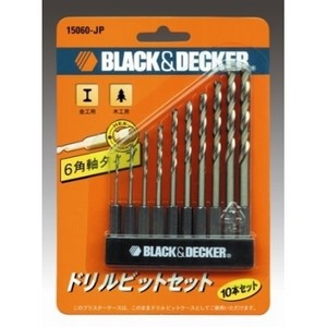 ブラックアンドデッカー(BLACK+DECKER) 6角軸タイプドリルビット 10本セット 15060