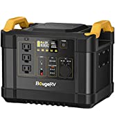 BougeRV ポータブル電源 1100Wh 大容量 ポータブルバッテリー 純正弦波 50Hz/60Hz MPPT制御方式 AC高出力1200W(サージ2000W) /DC/USB出力 蓄電池 ...