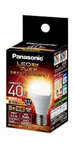 パナソニック LED電球 プレミア 口金直径17mm 電球40W形相当 電球色相当(4.4W) 小形電球?全方向タイプ 1個入り 密閉器具対応 LDA4LGE17Z40ESW2