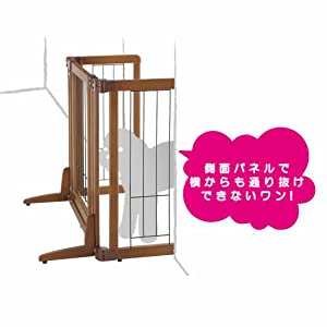 ペット用木製おくだけドア付ゲート