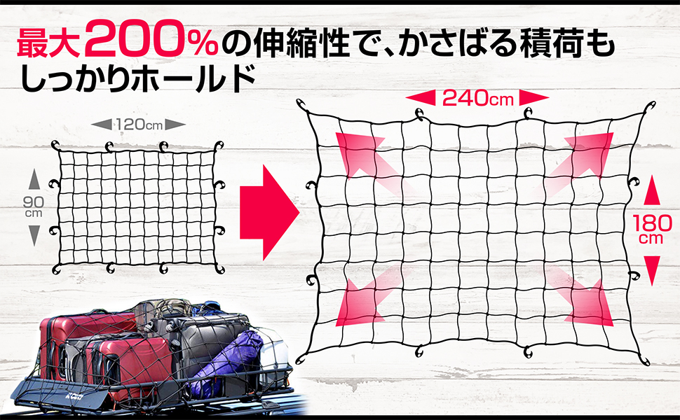 最大200%の伸縮率