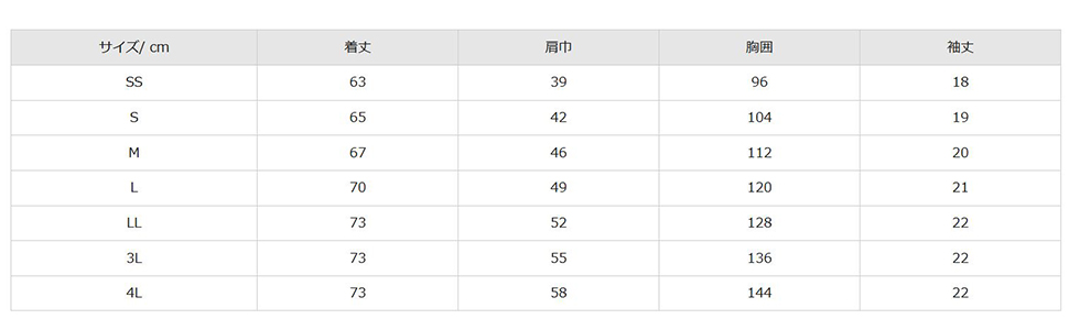 サイズ表