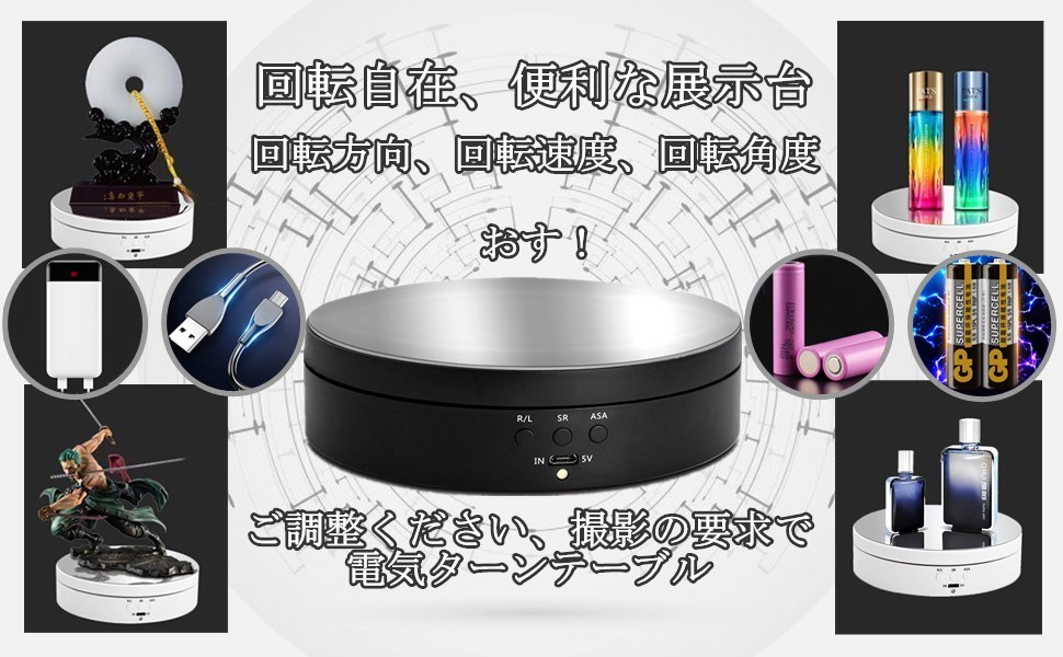 回転角度と回転スピードと回転方向を調整することができます。