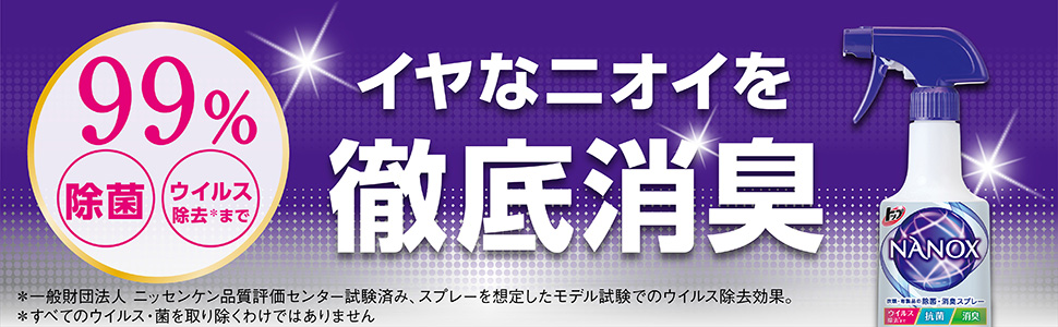 イヤなニオイを徹底消臭 トップ　NANOXスプレー