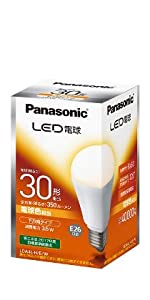 パナソニック LED電球 口金直径26mm 電球30W形相当 電球色相当(3.5W) 一般電球?下方向タイプ 1個入 密閉形器具対応 LDA4LHEW