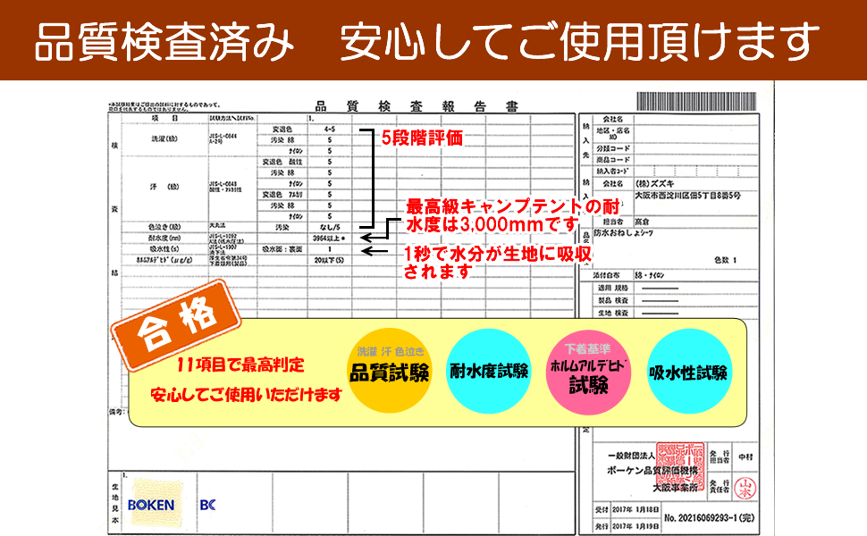 品質検査合格品