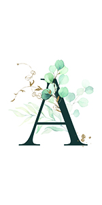 一文字からの F Aethereal Eucalyptus Alphabet ユーカリ 葉っぱ Leaf 植物 深緑 green