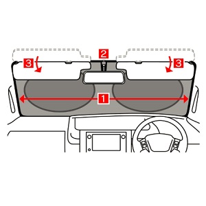 メルテック(meltec) メルテック フロントサンシェード 遮光マジカルシェード 遮光率99%&UVカット 収納袋付 ドラレコにも対応 PMS-S