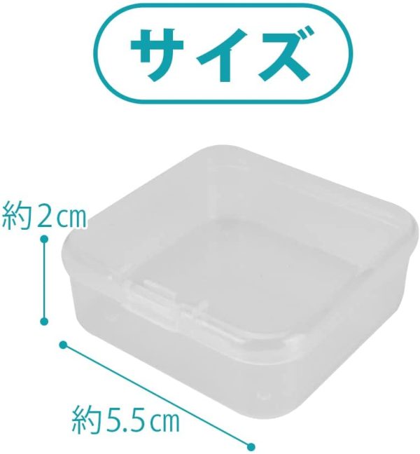 小物用収納ボックス 小分けケース 正方形 蓋つき プラスチック クリア パーツ収納 (5.5cm×5.5cm 18個) - 画像 (5)