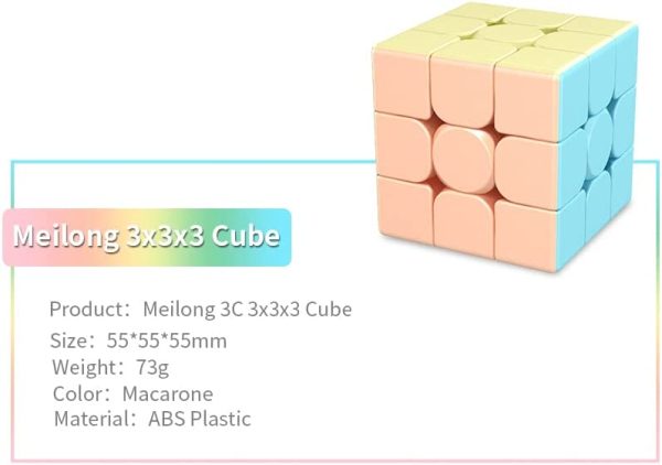 マジックキューブ マカロン ステッカーレス 魔方 3x3x3 回転スムーズ 立体パズル (マカロン 3x3)