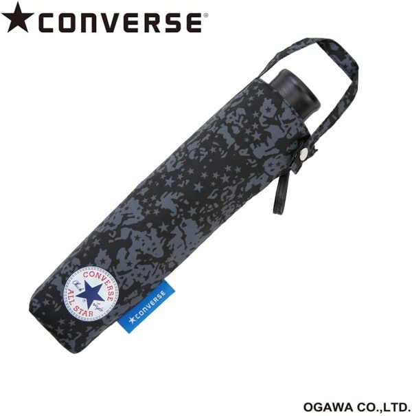 小川(Ogawa) キッズ 折りたたみ傘 子供 安全 軽量 55cm 6本骨 CONVERSE コンバース 迷彩  手開き 安全カバー付き ワンポイントロゴ 20193 - 画像 (6)