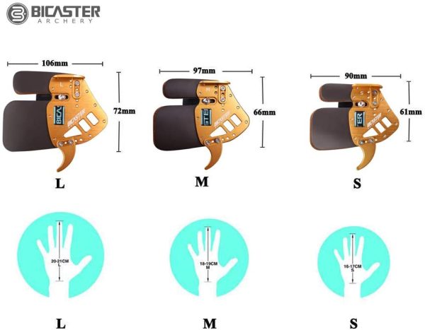 Bicaster アーチェリーフィンガータブガードプロテクション本革+アルミニウムトラディションボウハンティングシューティングアロー - 画像 (4)