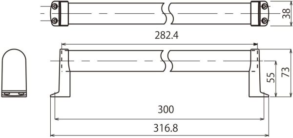 TQOOL 安全?安心 屋内用 木製手すり タテ?ヨコ兼用 300mm 32パイ 耐荷重:80Kg 97252 - 画像 (3)