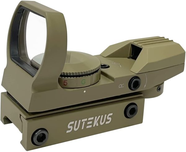 Sutekus 【1 マルチドット 照準器 ドットサイト 2色 4パターン 20mmレール規格対応[正規品] (照準器本体のみ) (タン) - 画像 (4)