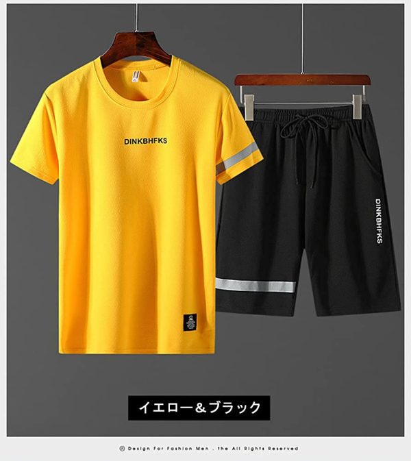 ＸＩＮＹＩＪ 上下セット メンズ ジャージ スポーツウェア セットアップ トレーナー Tシャツ ハーフパンツ 半袖 ランニングウェア 春 夏 ゆったり