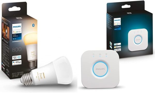 【セット買い】Philips Hue(フィリップスヒュー) スマート電球 スマートLED電球 LED電球 E26 60W形相当 ライト 照明 ランプ Alexa対応 ホワイトグラデーション 1個入り + Hue ブリッジ