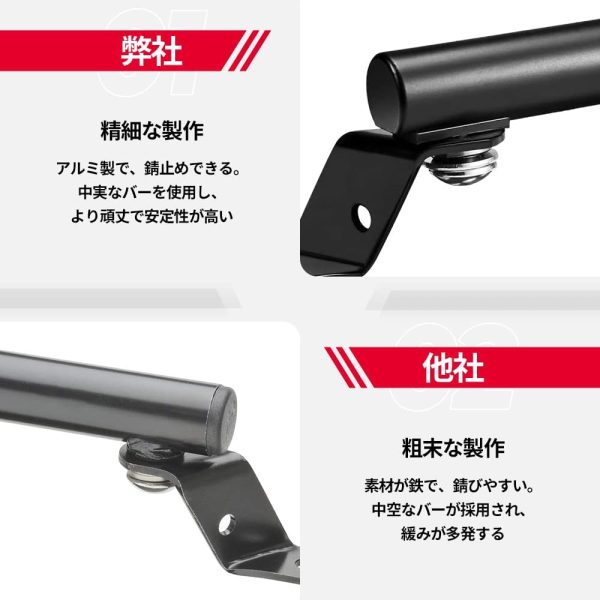 バイクハンドル クランプバー 有効長さ73mm アルミ製 錆止め マルチホルダー 汎用品 ミラーに取付タイプ - 画像 (2)