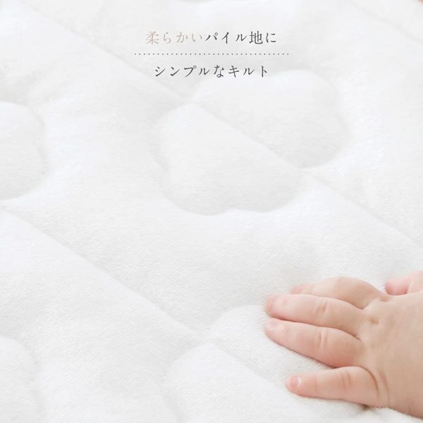 PUPPAPUPO 【防水】 汗取り ベビー敷きパッド 【1枚2役】 60×90cm 綿100% 四隅ゴム付き01スター×グレージュ - 画像 (5)