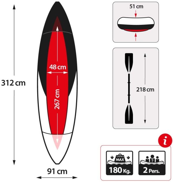 エクスプローラー K2 カヤック 312cm×91cm×51cm - 画像 (6)