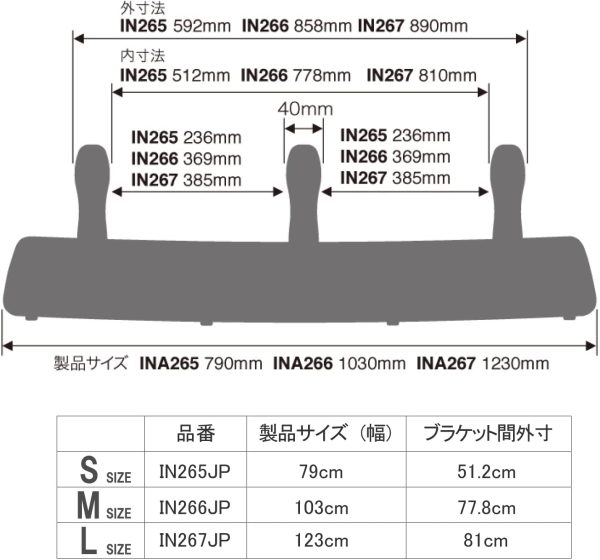 カーメイト フェアリング inno Sサイズ 790mm IN265JP - 画像 (3)