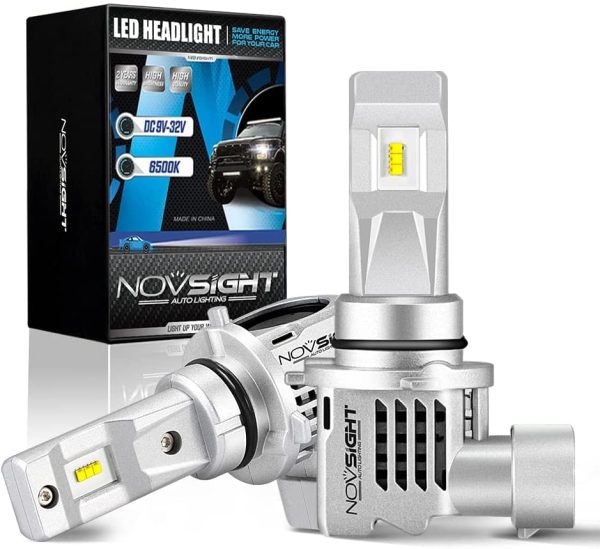 NOVSIGHT HB3 LEDヘッドライトホワイト HB3 フォグランプ 55W 12000LM 無極性 新車検対応 切れのいいカットライン 高品質LEDチップ搭載 高輝度 6500K DC9-32V 360°発光 2個セット - 画像 (4)