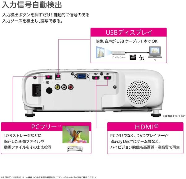 エプソン ビジネスプロジェクター  3700lm WXGA 2.5kg  EB-W06 - 画像 (5)