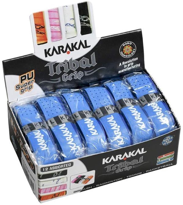 KARAKAL(カラカル) グリップ 全ラケットスポーツ対応 PU SUPER GRIP Tribal 12 青色 12個1セット  青 - 画像 (2)