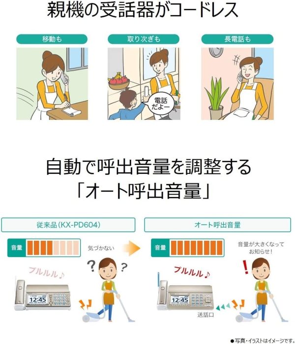 パナソニック おたっくす デジタルコードレスFAX 子機1台付き 迷惑電話対策機能搭載 シャンパンゴールド KX-PD725DL-N - 画像 (8)