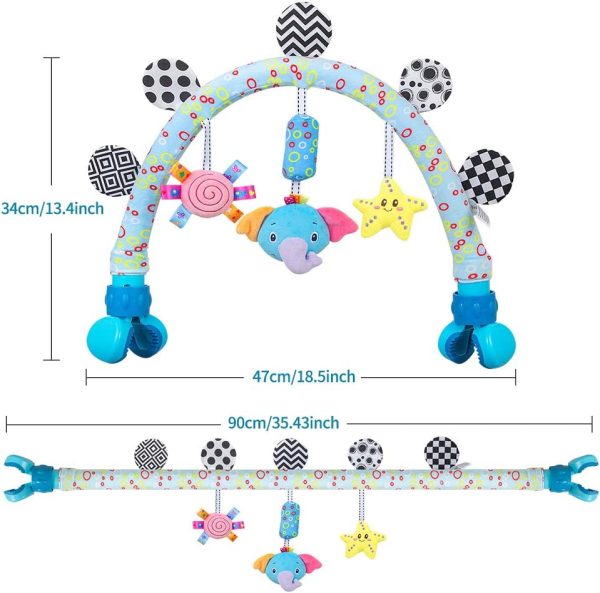バウンサーにつけるおもちゃ ベビーベッド おもちゃ ぶら下げ 赤ちゃん おもちゃ 0歳 屋内および屋外での感覚および運動技能開発用 (Elephant) - 画像 (2)