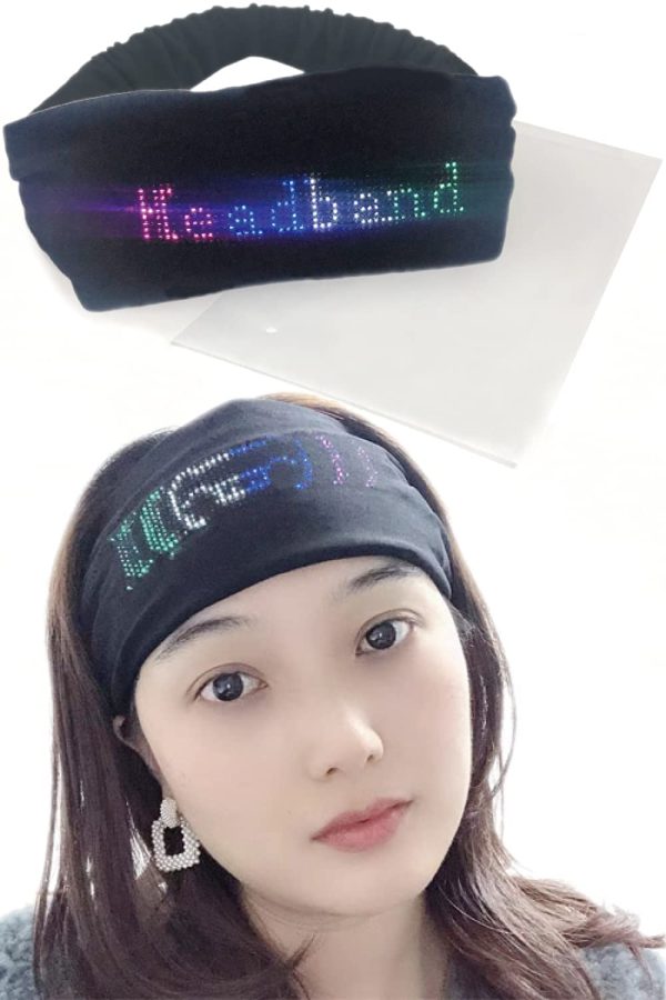 Sparkly Display Hair Band/スパークリーディスプレイヘアーバンド LED ヘアバンド LED ヘッドバンド LED ヘアターバン おもしろグッズ 誕生日グッズ パーティーグッズ ハロウィングッズ クリスマスグッズ スポーツ観戦 (応援グッズ) 光る ヘアバンド 文字 ヘアバンド 日本語説明書兼保証書付き フリーサイズ 男女兼用 USB充電式 - 画像 (6)