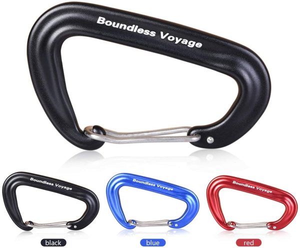 Boundless Voyage カラビナ クライミング 12kN【1200KG】高強度 登山用 小型 Dリング 7075アルミニウム合金 超軽量 ハンモック 緊急対策 レスキュー アウトドア用品 全3色 - 画像 (7)