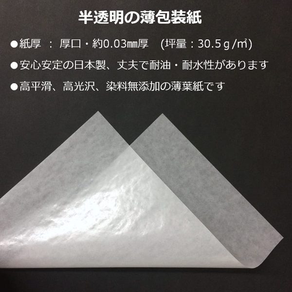 ペーパーエントランス グラシン紙 薄葉紙 38cm×25cm 100枚 包装紙 ラッピング 本 ブックカバー 工作 55065