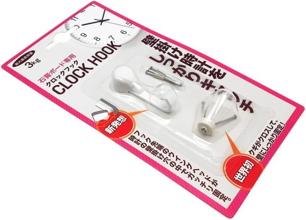 日軽産業 フック クロックフック MT-50W 奥行1.3×高さ3.4×幅0.8cm キャップ1個、取付ピース1個、予備クギ3本 & マジッククロス8 Jフック シングル ホワイト MJ-017W【セット買い】 - 画像 (5)