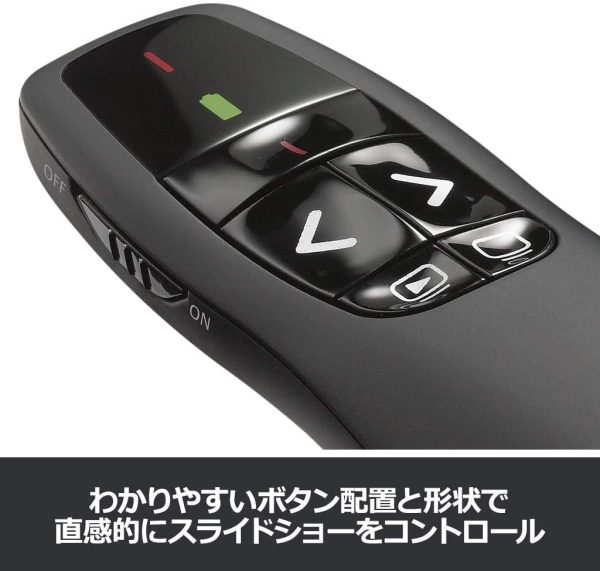 ロジクール ポインター R400f  赤色 レーザー プレゼン ワイヤレス 無線 レーザーポインター プレゼンター USB R400 国内正規品 - 画像 (5)