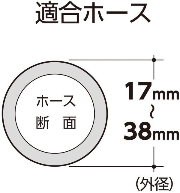 タカギ(takagi) ホースバンド バンド高圧ドライバー締外径17-38 ホース外径:17mm~38mm QG425 - 画像 (2)