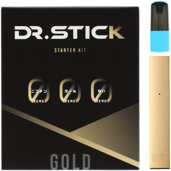 ドクタースティック Dr.Stick 電子タバコ スターターキット リキッド 使い捨て お試しメンソール付き ニコチン タール無し vape ベイプ ゴールド - 画像 (5)