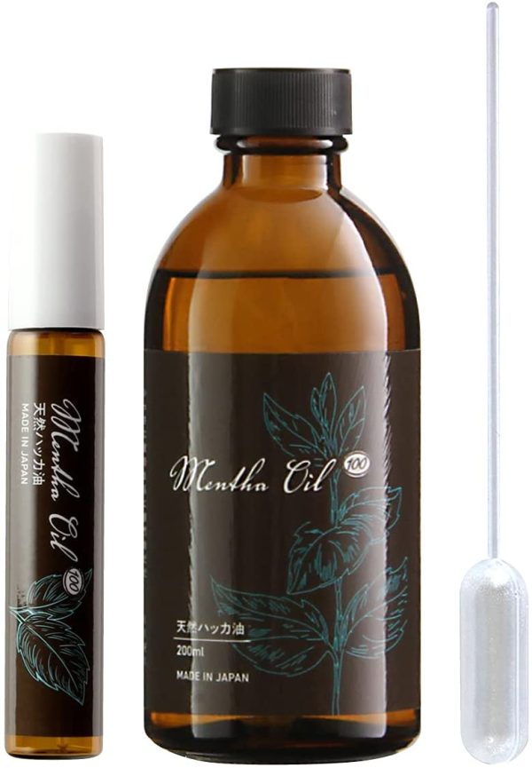 天然ハッカ油 100% 日本製 大容量 200mL + 20mLスプレータイプ スポイド付 ハッカオイル Mentha Oil 100 メンタオイル - 画像 (4)