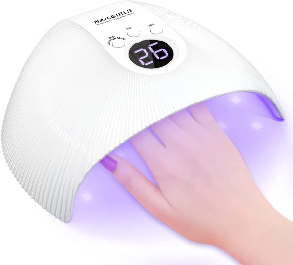 NAILGIRLS LED & UV ネイルライト 75W ジェルネイル用ライト uvライト レジン用 硬化ライト プロ用 人気 業界注目低ヒート機能 全ジェル対応 三階段タイマー 手足両用 - 画像 (6)