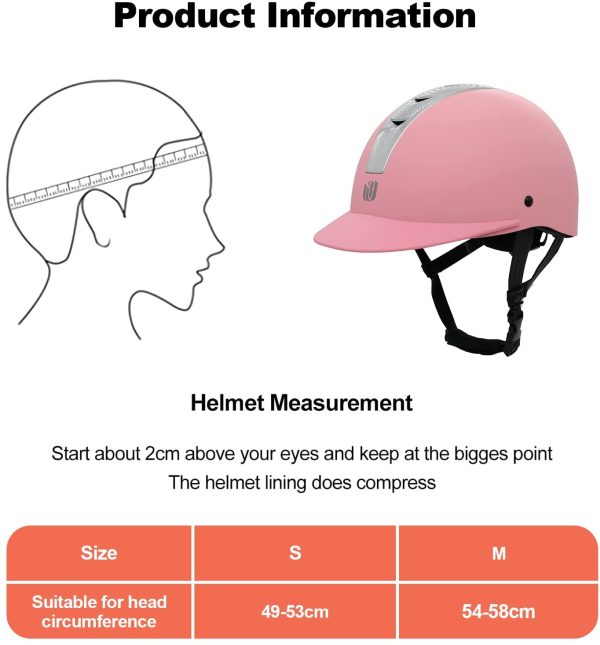 LIONCIANO 乗馬用 ライディングキャップ 乗馬ヘルメット帽子 乗馬ヘルメット 乗馬キッズ乗馬スポーツヘルメット 女性のための軽量スクーターとライドヘルメット通気性男性乗馬機器 - 画像 (6)