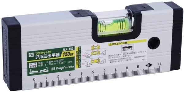 新潟精機 SK アルミ水平器 マグネット付 150mm ALM-150 - 画像 (2)