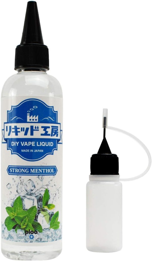 プルプラ 国産 電子タバコ リキッド ストロングメンソール 大容量 120ml 日本ハッカ使用 便利な目盛付きボトル ニードルボトル 10ml付き リキッド工房