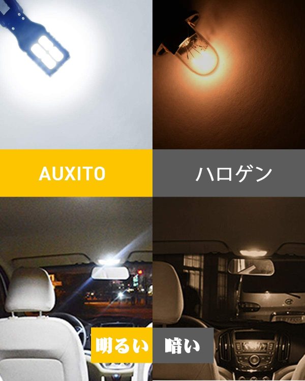 T10 LED ホワイト 6000ｋ爆光 10個 LED T10 車検対応 2835LEDチップ14連 12V 車用 ポジション/ライセンスランプ/ナンバー灯/ルームランプ - 画像 (7)