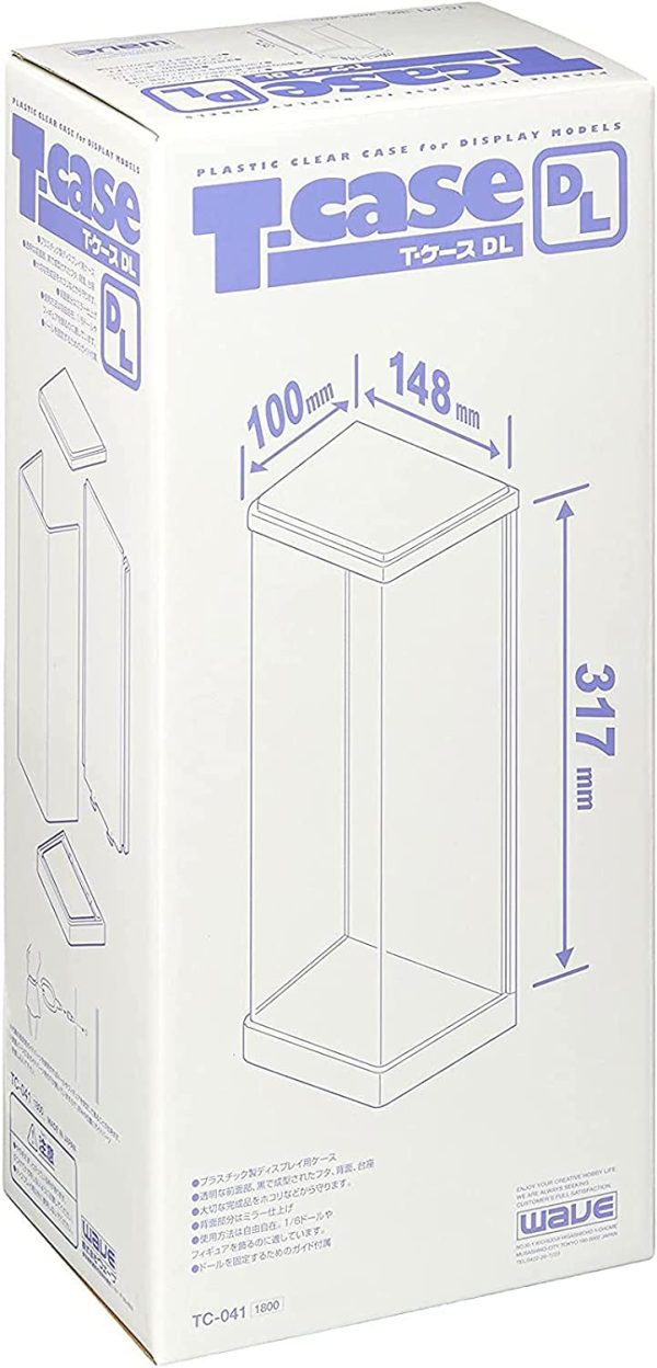 ウェーブ ディスプレイ T?ケース (DL) 1/6ドール対応 背面ミラー仕上 プラスチック製 (ドール固定用C型クリップ付属) W148×D100×H317mm (内寸) TC041 ディスプレイケース