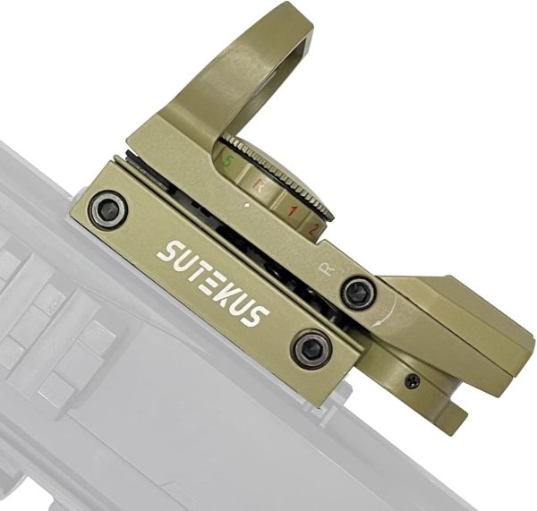 Sutekus 【1 マルチドット 照準器 ドットサイト 2色 4パターン 20mmレール規格対応[正規品] (照準器本体のみ) (タン) - 画像 (6)