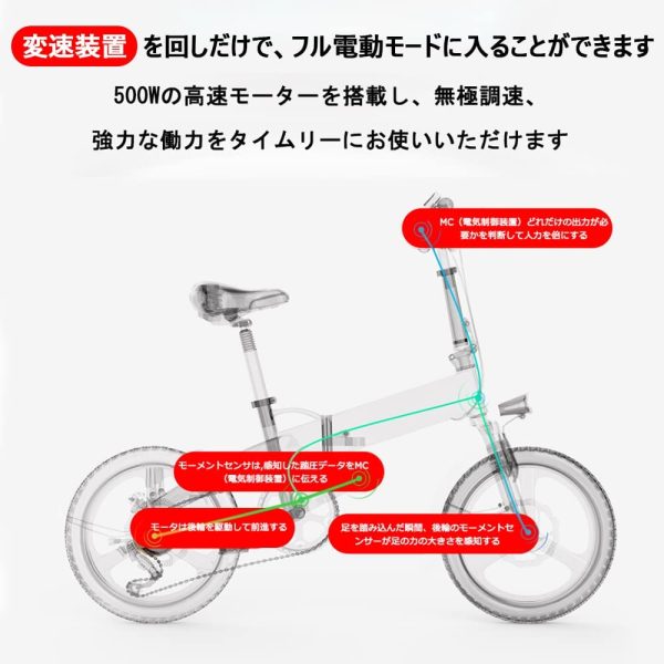 【原付電動自転車】電動アシスト自転車 アシスト自転車 折り畳み 電動自転車 20インチ 黒色 折りたみ電動アシスト自転車 500W アシスト自転車電動自転車折り畳み外装7段変速 3モード 大容量バッテリー 48v10ah 最大アシスト距離 70㎞ ディスクブレーキ LEDライト搭載 USB充電可 アクセル付き コンパクト 折り畳み 自転車 荷台 ノーパンク ショックアブソーバー おしゃれ プレゼント 新生活 入学 就職 お祝い ギフト 子供乗せ アシスト自転車 折り畳み　[ 黒色]