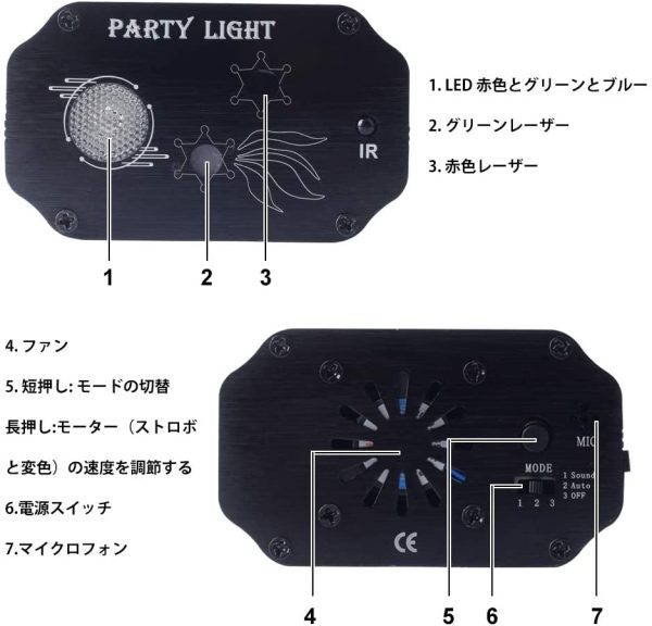 CHINLY DJパーティーレーザーライト ステージライト 舞台照明 赤と緑 レーザーライト パーティー DJ カラオケ カラオケ 誕生日 結婚式